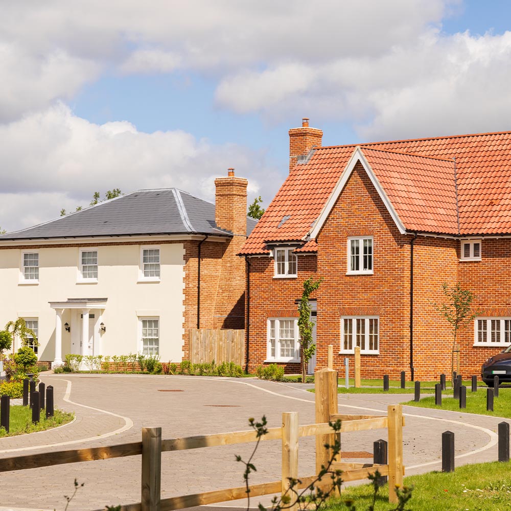 A new build estate with modern new houses